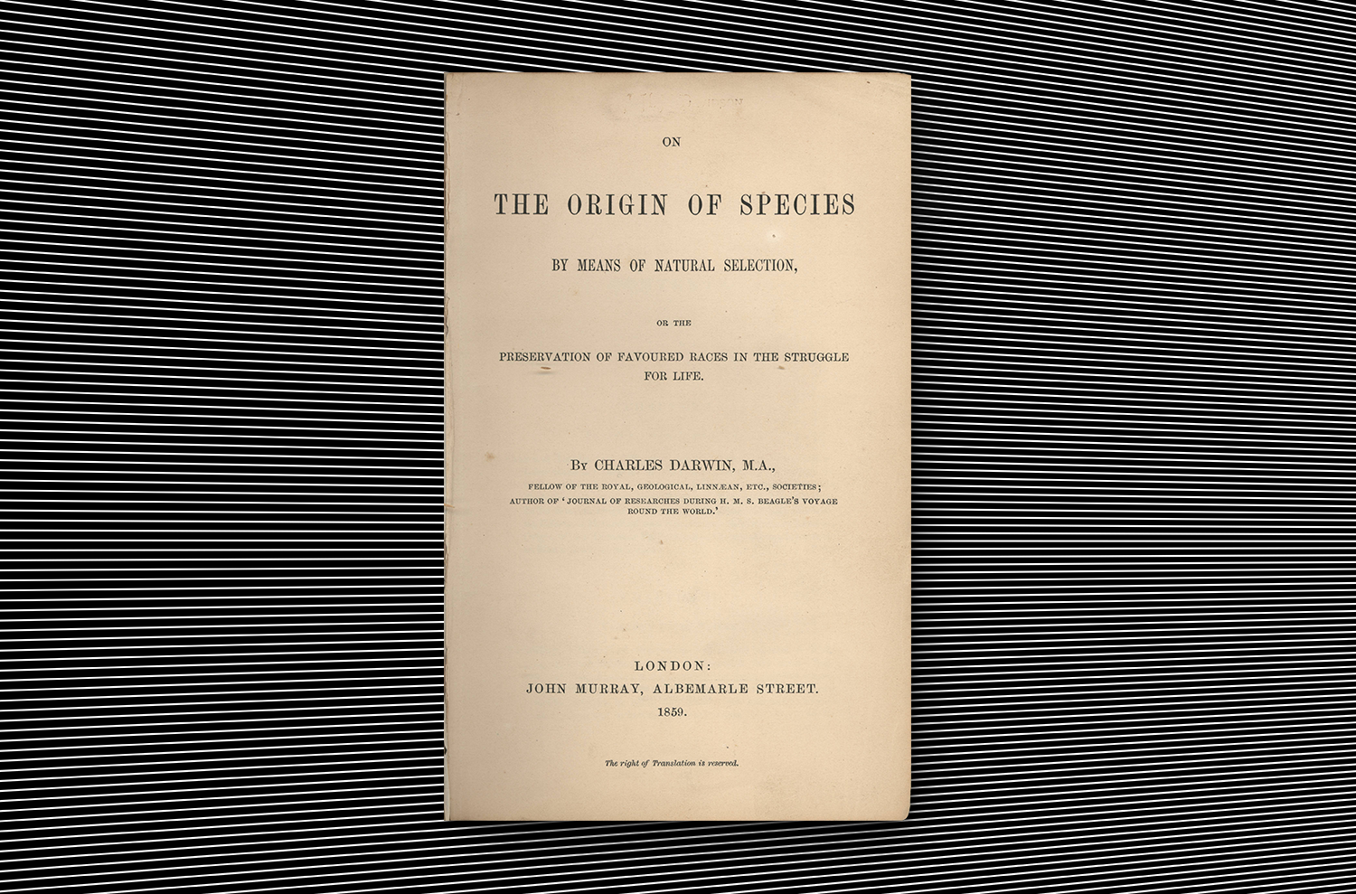 หนังสือ On the Origin of Species ปี 1859