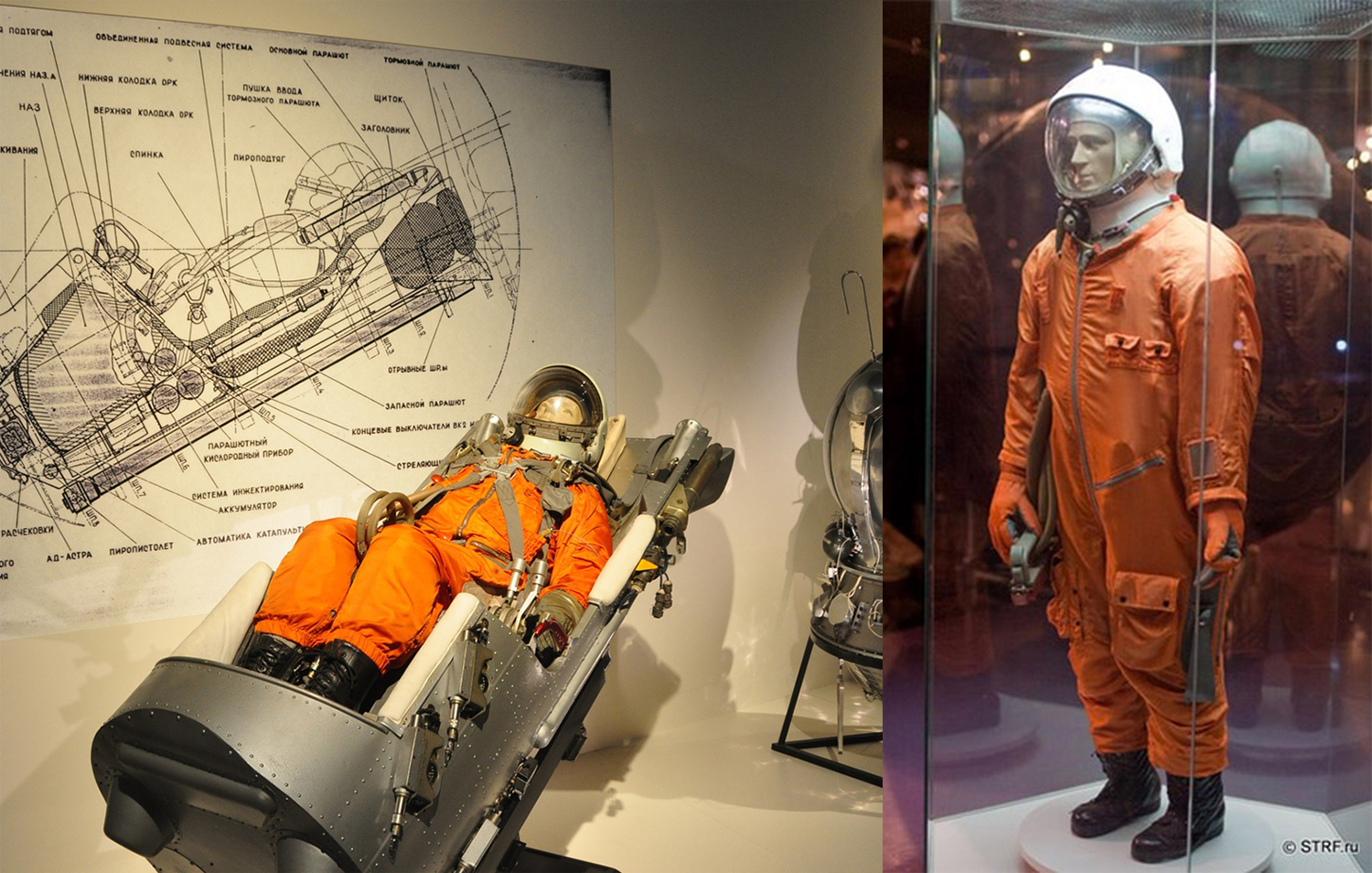 ชุด SK-1 ของยูริ กาการิน ที่ใช้เดินทางไปกับยาน Vostok ในวันที่ 12 เม.ย. 1961 ถือเป็นต้นแบบของชุดมนุษย์อวกาศรุ่นอื่นในเวลาต่อมา