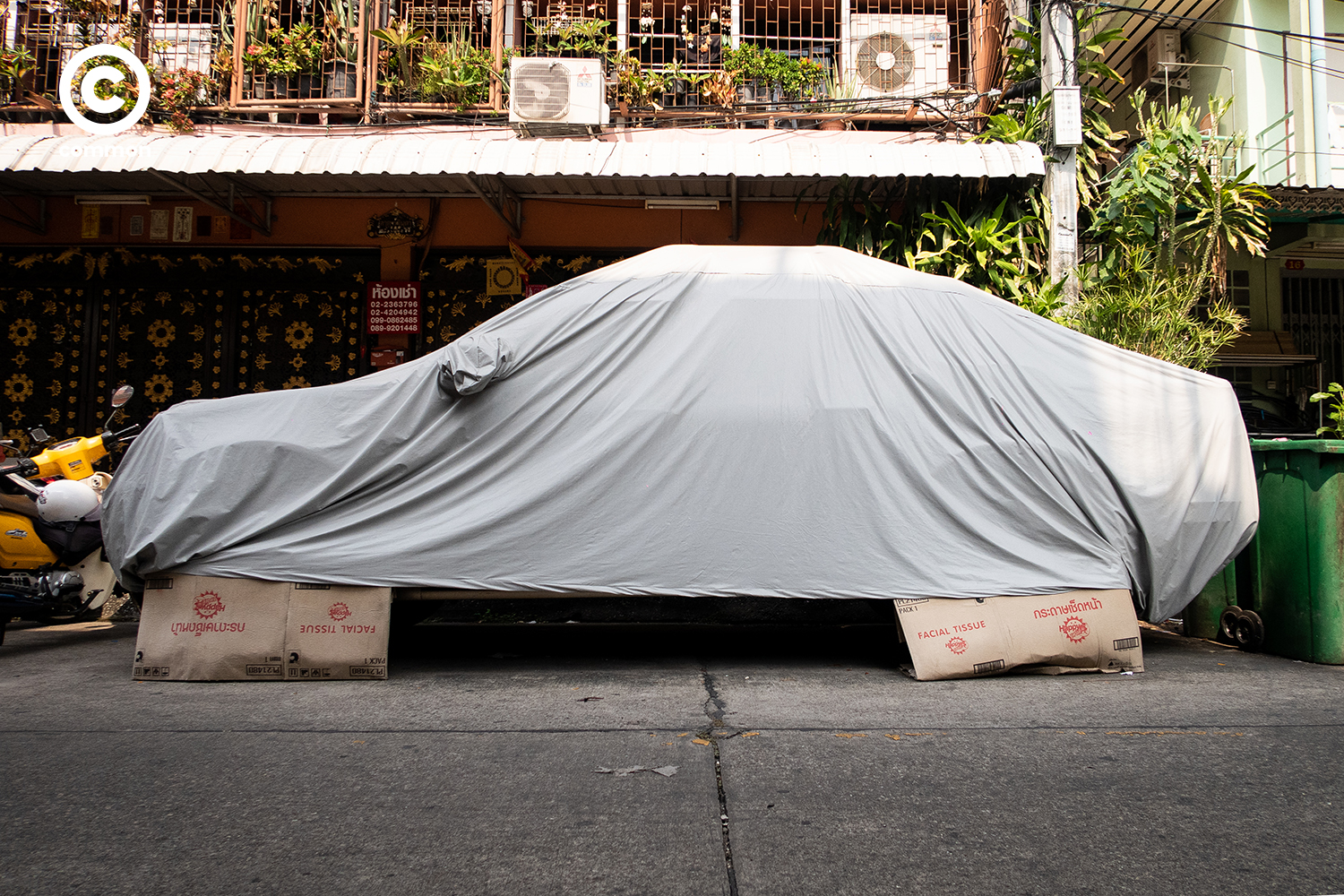 #photoessay #วัสดุเหลือใช้ #ที่กันสุนัขฉี่ #ล้อรถยนต์ #CULTURE #common 