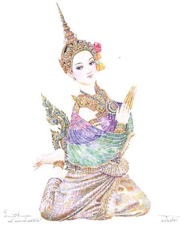 ภาพวาดนางมโนห์รา ฝีมือ อ.จักรพันธุ์ โปษยกฤต